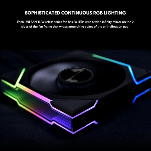 Lian Li UNI Fan TL 120 Wireless - Single Pack - Controller Not Included - 2.4 GHz Wireless Control - Infinity Mirror Design - Controller Required - White (12TL1W1W)
