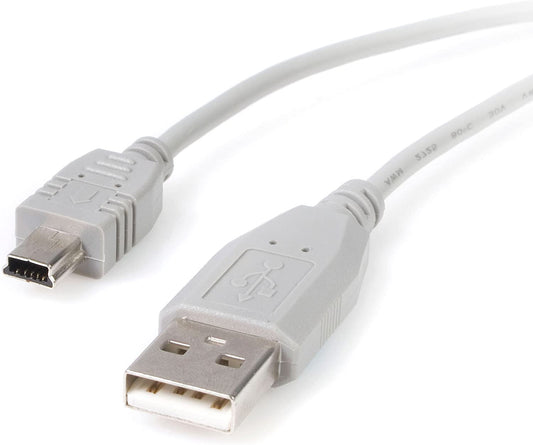 StarTech.com 6 ft Mini USB Cable - A to Mini B - USB to Micro b - 6ft USB to Micro Cable - 6ft Micro USB Cable (USB2HABM6), 6 ft / 2m, Gray 6 ft / 2m Straight