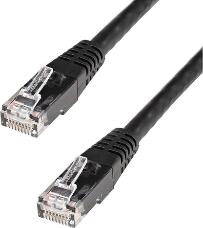 StarTech.com 2ft CAT6 Ethernet Cable - Black CAT 6 Gigabit Ethernet Wire -650MHz 100W PoE++ RJ45 UTP Molded Category 6 Network/Patch Cord w/Strain Relief/Fluke Tested UL/TIA Certified (C6PATCH2BK) Black 2 ft / 0.6 m 1 Pack