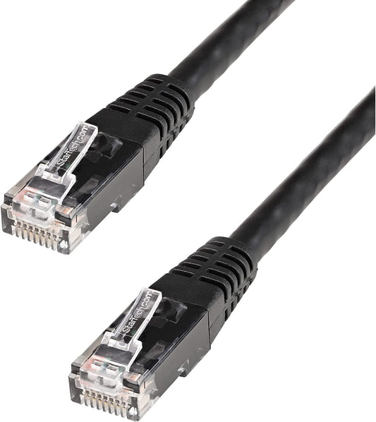 StarTech.com 2ft CAT6 Ethernet Cable - Black CAT 6 Gigabit Ethernet Wire -650MHz 100W PoE++ RJ45 UTP Molded Category 6 Network/Patch Cord w/Strain Relief/Fluke Tested UL/TIA Certified (C6PATCH2BK) Black 2 ft / 0.6 m 1 Pack