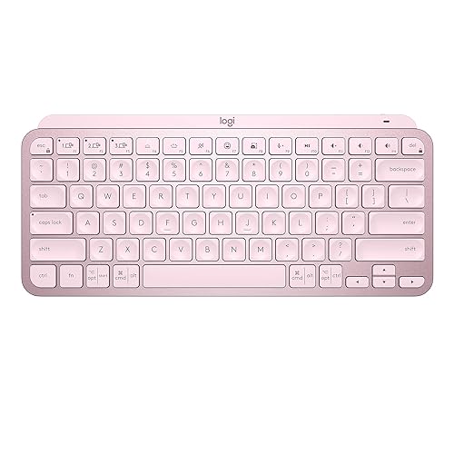 Logitech MX Keys Mini Minimalist Wireless Illuminated Keyboard, Compact, Bluetooth, USB-C, for Apple macOS, iOS, Windows, Linux, Android - Rose - With Free Adobe Creative Cloud Subscription MX Keys Mini Rose