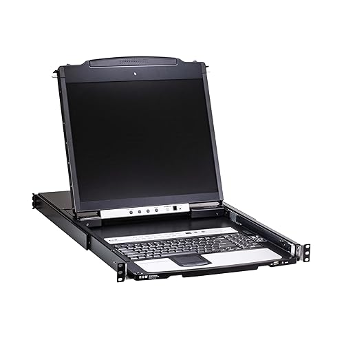 Eaton 16-Port Rack KVM over IP Switch, 19in LCD Screen KVM, Cat5/Cat5e, Virtual Media KVM, 1U Rackmount, VGA Port, TAA Compliant, 1-Year Warranty (B064C-16-1-IP)