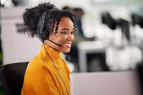 Jabra Engage 50 II Wired Mono Headset with Link Call Control - Noise-Cancelling 3-Mic Technology and USB-A Cable - Works with All Leading Unified Communications Platforms Such as Zoom & Unify - Black Mono w/ Link UC (USB-A)