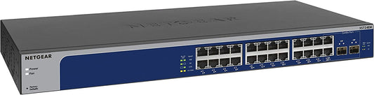 NETGEAR 24-Port 10G/Multi-Gigabit Plus Switch (XS724EM) - Managed, with 2 x 10G SFP+, Desktop or Rackmount, and Limited Lifetime Protection 24 port | 10G + Multi | 2xSFP+ | Managed