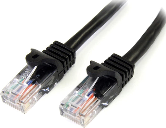 StarTech.com Cat5e Ethernet Cable - 25 ft - Black- Patch Cable - Snagless Cat5e Cable - Long Network Cable - Ethernet Cord - Cat 5e Cable - 25ft (45PATCH25BK) 25 ft / 7.5m Black
