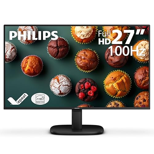 Philips 27B2N2100 27 inch FHD (1920 x 1080) 100Hz Gaming Office Monitor, Energy Star Certified, EPEAT Gold Certification, HDMI & VGA, 4 Year Advance Replacement Warranty 27" FHD EPEAT Gold