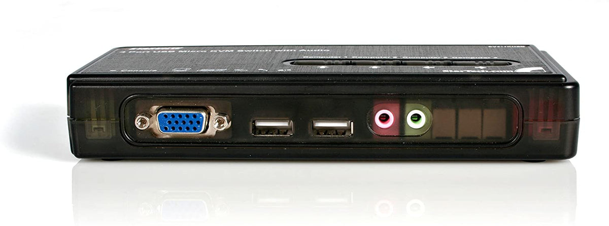 StarTech.com 4 Port Black USB KVM Switch Kit with Cables and Audio - desktop KVM Switch - VGA KVM Switch - USB KVM Switch 4 Port (SV411KUSB) 4 Port VGA