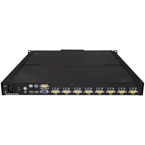 StarTech.com 8 Port Rackmount VGA KVM Console - 19 Inch LCD Monitor Display - 1U VGA KVM Console - Cables & Mounting Hardware Included (RKCONS1908K), 1.70 (43.18 mm) x 19 (482.60 mm) x 25.30 (642.62 mm)