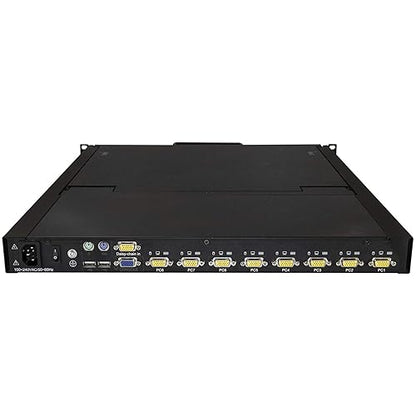 StarTech.com 8 Port Rackmount VGA KVM Console - 19 Inch LCD Monitor Display - 1U VGA KVM Console - Cables & Mounting Hardware Included (RKCONS1908K), 1.70 (43.18 mm) x 19 (482.60 mm) x 25.30 (642.62 mm)