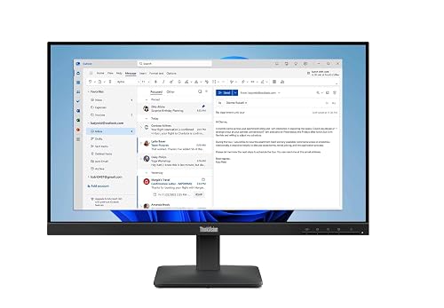 Lenovo ThinkVision S24-4e 24 Class Full HD LED Monitor - 16:9 - Raven Black