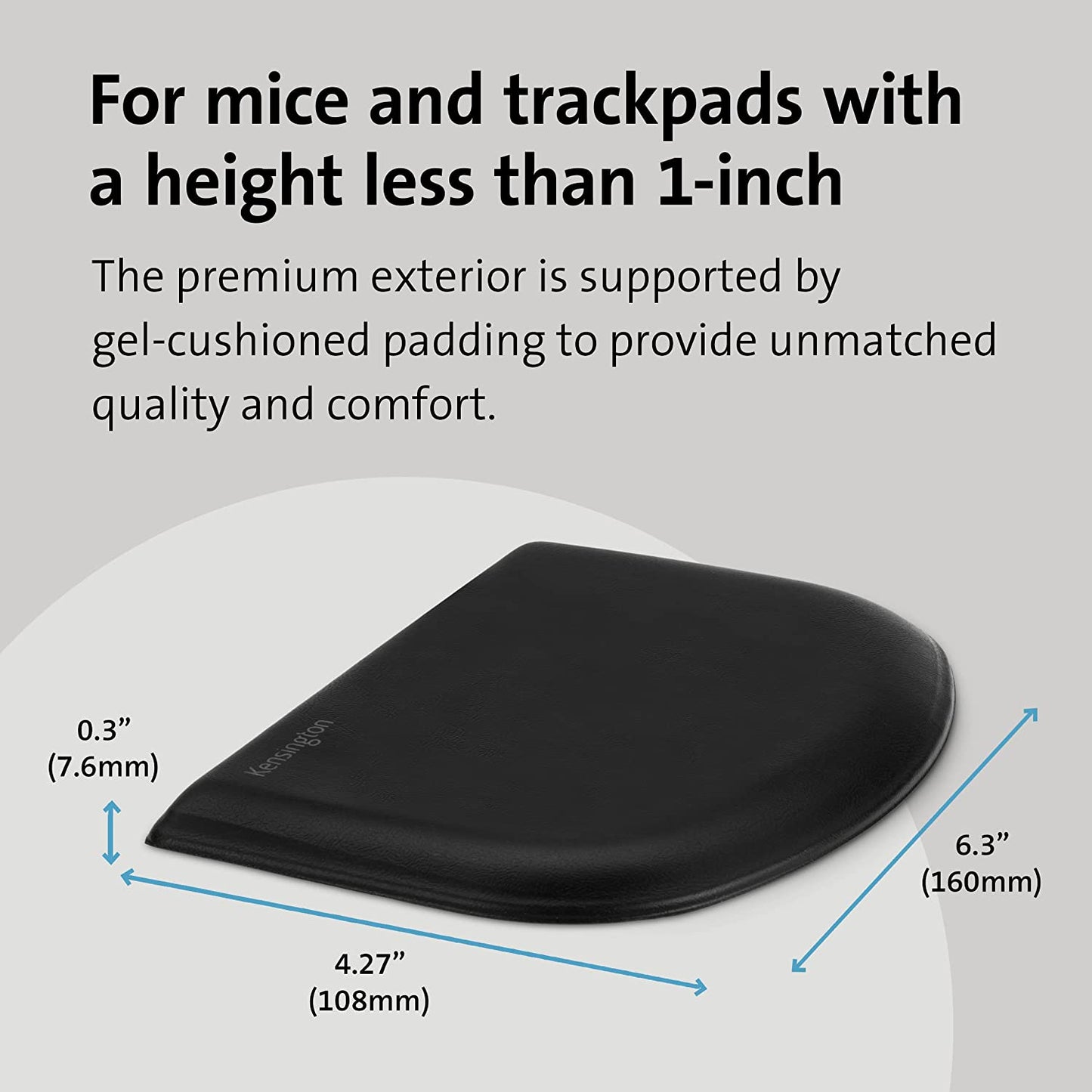 Kensington ErgoSoft Wrist Rest for Slim Mouse/Trackpad, Black (K52803WW) Mouse Wrist Rest for Slim Mouse