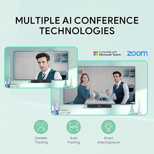Yealink UVC40 E2 USB Conference Room Camera System Ultra-HD 4K Video Conference Camera 120° Wide-Angle Lens Built-in 8 Microphone Arrays Auto Framing Speaker Tracking and Smart Area Exposure Webcam Black 2.UVC40 E2