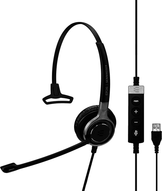 Epos Sennheiser SC 630 USB ML (504552) - Single-Sided Business Headset | For Skype for Business | with HD Sound, Ultra Noise-Cancelling Microphone &amp; USB Connector (Black)