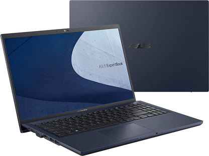 ASUS B1500CEAE-C73P-CA ExpertBook B1 Business Laptop, 15.6” FHD, Intel Core i7-1165G7, 12GB RAM, 512GB SSD, Military Grade Durable, Webcam Privacy Shield, Win 10 Pro, Star Black