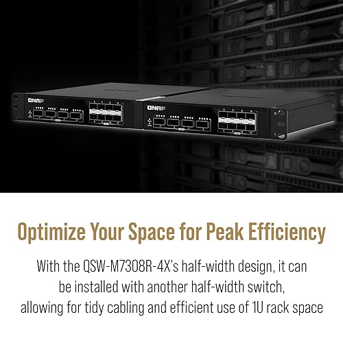 QNAP QSW-M7308R-4X-US 12-Port Half-Width Rackmount 100GbE Managed Switch, Cost-Optimized for Enterprise IT