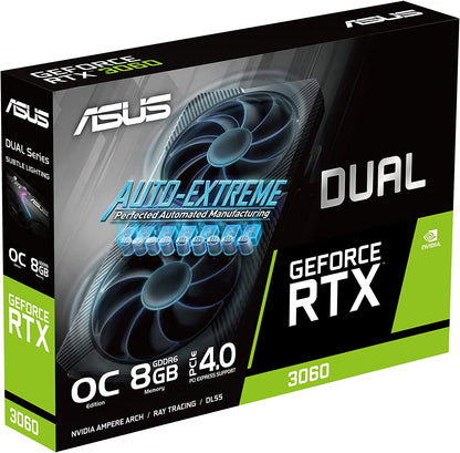 ASUS Dual GeForce RTX™ 3060 OC Edition 8GB GDDR6 (PCIe 4.0, 8GB GDDR6, HDMI 2.1, DisplayPort 1.4a)