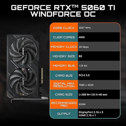GIGABYTE GeForce RTX 5060 Ti WINDFORCE OC 8G