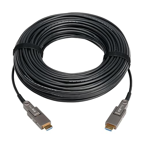 Tripp Lite Long Distance 8K HDMI Fiber Active Optical Cable (AOC), 98 Feet / 30 Meters, Detachable Connectors for Micro-HDMI, UHD 8K@60Hz, HDR, HDCP 2.3, Black (P568FMM-30M-8K6)
