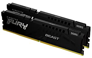 Kingston Technology Fury Beast Black 64GB 5600MT/s DDR5 CL40 XMP 3.0 Ready Computer Memory (Kit of 2) KF556C40BBK2-64 5600MT/s 64GB (2x32GB)