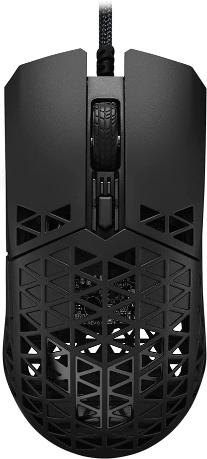 ASUS TUF Gaming M4 Air Lightweight Gaming Mouse | 16,000 dpi Sensor, Programmable Buttons, 47g Ultralight Air Shell, IPX6 Water Resistance, TUF Gaming Paracord and Low Friction PTFE Feet, Black