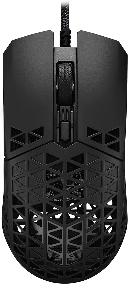 ASUS TUF Gaming M4 Air Lightweight Gaming Mouse | 16,000 dpi Sensor, Programmable Buttons, 47g Ultralight Air Shell, IPX6 Water Resistance, TUF Gaming Paracord and Low Friction PTFE Feet, Black