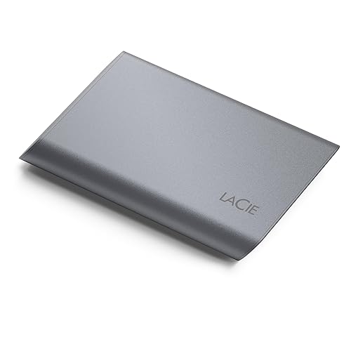 LaCie Mobile Drive Secure 2TB External Solid State Drive Portable SSD - Space Grey, USB-C 3.2, for PC and Mac, Recycled Materials, with Adobe All Apps Plan and Rescue Services (STKH2000800)