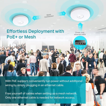 TP-Link EAP650 | Omada WiFi 6 AX3000 Wireless Gigabit Ceiling Mount Access Point | Support Mesh, OFDMA, Seamless Roaming, HE160 &amp; MU-MIMO | SDN Integrated | Cloud Access &amp; Omada App | PoE+ Powered