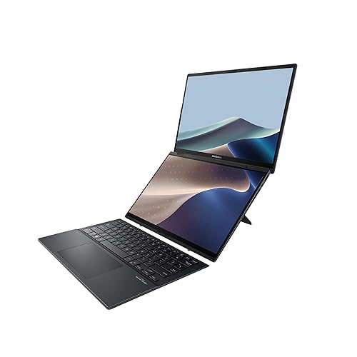 ASUS Zenbook Duo, AI, Dual 14” WUXGA OLED Touch Laptop, Intel Evo, Intel Core Ultra 9 285H CPU, Intel Arc, 16GB RAM, 1TB SSD, Wi-Fi 7, Windows 11 Home, Inkwell Gray, UX8406CA-DS91T-CA