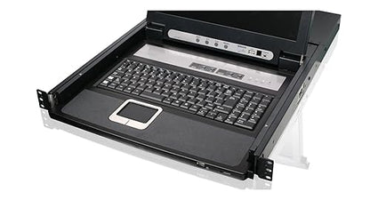 IOGEAR Rackmount 8-Port KVM Switch Console with 17-inch TFT LCD Active Matrix Monitor, Keyboard and Touchpad with 1 USB Cable 1 USB Cable 8-port