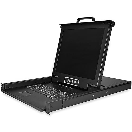 StarTech.com 8 Port Rackmount KVM Console w/ 6ft Cables - Integrated KVM Switch w/ 17 LCD Monitor - Fully Featured 1U LCD KVM Drawer- OSD KVM - Durable 50,000 MTBF - USB + VGA Support (RKCONS1708K)