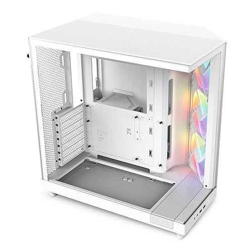 NZXT H6 Flow RGB (2023) Compact Dual-Chamber ATX Case with RGB Fans - CC-H61FW-R1 - All White