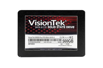 VisionTek 500GB PRO XTS 7mm 2.5 Inch SATA III Internal Solid State Drive with 3D NAND Technology for Desktop Computers, Laptops and Mac Systems (901294)