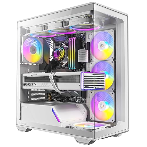 Antec C3 ARGB White, 3 x 120mm & 1 x 120mm ARGB PWM Fans Included, Up to 8 Fans Simultaneously, Type-C,Seamless Tempered Glass Front & Side Panels, 360mm Radiator Support, Mid-Tower ATX PC Case