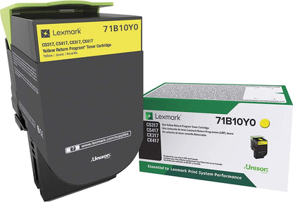 Lexmark 71B10Y0 CS317dn CX317dn CS417dn CX417de CS517de CX517de Yellow Return Program Cartridge Toner
