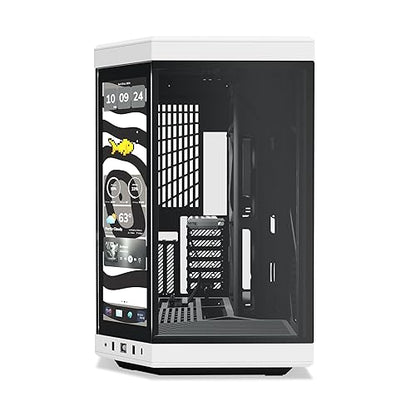 HYTE Y70 Touch Infinite Dual Chamber ATX Mid Tower Modern Aesthetic Case with Integrated 2.5K LCD Touchscreen - Panda