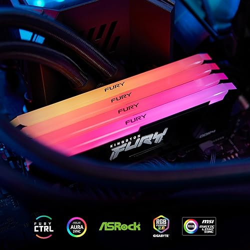 Kingston Fury Beast 16GB 3200MT/s DDR4 CL16 Desktop Memory Single Module | Intel XMP | AMD Ryzen | Plug n Play | RGB Infrared Syncing | KF432C16BB12A/16