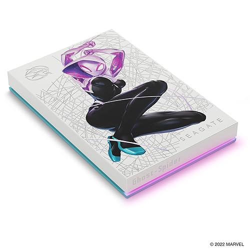 Seagate Ghost-Spider SE FireCuda 2TB External USB 3.2 Gen 1 Hard Drive With Pink LED Lighting