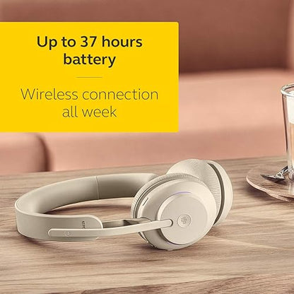Jabra Evolve2 65 USB-A MS Stereo - Beige Wireless Headset/Music Headphones