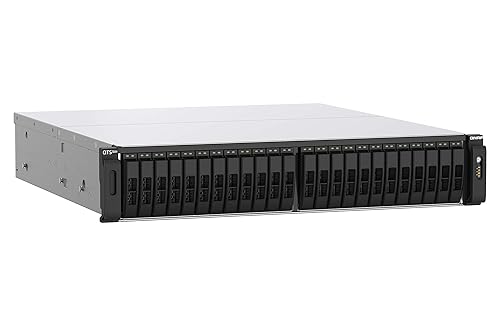 QNAP TS-h2490FU-7302P-256G 24 Bay Dual Node NAS with Two Dual-Port 25GbE SmartNIC Ports and 1100W Redundant PSU
