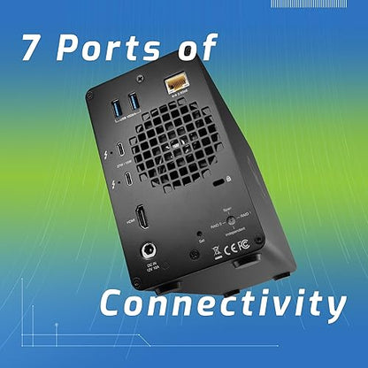 1.0TB OWC Gemini Thunderbolt (USB-C) Dock and Dual-Drive SSD RAID External Storage Solution, External Drive with 2 x Thunderbolt Ports (USB-C), 2 x USB 3.2 Gen 2 Ports, 2.5Gigabit Ethernet Port, HDMI 1.0TB Gemini SSD