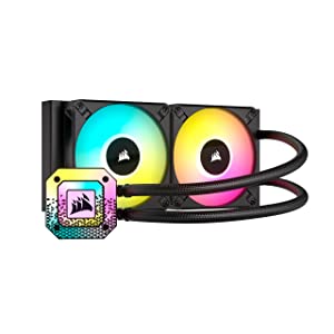 Corsair iCUE H100i Elite CAPELLIX XT Liquid CPU Cooler - Two AF120 RGB Elite Fans - 240mm Radiator - Intel® LGA 1700, 1200, 115X, 2066, AMD® AM5, AM4 - Included iCUE Commander CORE - Black
