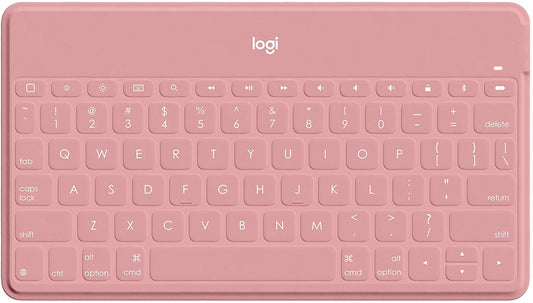 Logitech Keys-to-Go Super-Slim and Super-Light Bluetooth Keyboard for iPhone, iPad, Mac and Apple TV, Including iPad Air 5th Gen (2022) - Blush Pink