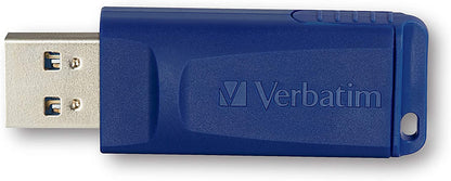 Verbatim 8GB USB 2.0 Flash Drive - Cap-LESS &amp; Universally Compatible - 5 Pack - Blue - 99121 8 GB-5 Pack Standard Packaging