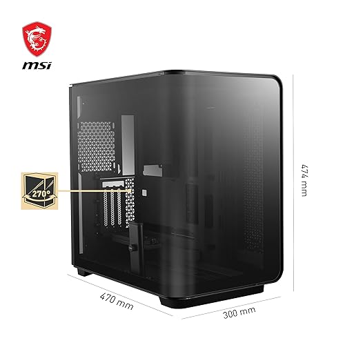 MSI MEG Maestro 700L PZ Mid Tower Gaming Case, Aluminum Unibody Design, Support Back-Connect Motherboard, One Piece 270-degree Panoramic Tempered Glass