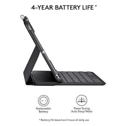Logitech Slim Folio with Integrated Bluetooth Keyboard for iPad (5th and 6th Generation) Tablet Keyboard