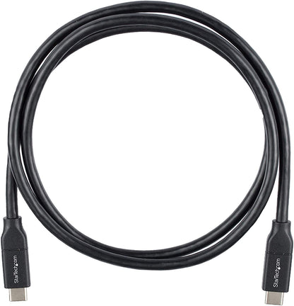 StarTech.com USB C To USB C Cable - 3 ft / 1m - USB-IF Certified - 5A PD - USB 2.0 - USB Type C Charging Cable - USB C Fast Charge Cable (USB2C5C1M) Black 3 ft/ 1 m