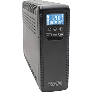 Tripp Lite 1440VA 900W ECO-Friendly UPS Battery Backup, AVR Protection, LCD Display, Line-Interactive, 10 Outlets and 2 USB Charging Ports, 120V, Tel Protection (ECO1500LCD) 1500VA / LCD Screen