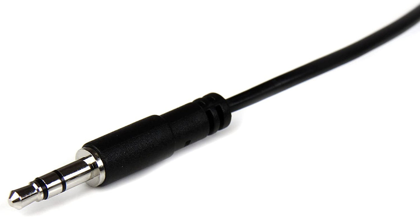 StarTech.com 2m Slim 3.5mm Stereo Extension Audio Cable - Male / Female - Headphone Audio Extension Cable Cord - 2x Mini Jack 3.5mm - 2 m (MU2MMFS) Black 6 ft / 2m Slim