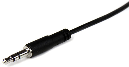 StarTech.com 2m Slim 3.5mm Stereo Extension Audio Cable - Male / Female - Headphone Audio Extension Cable Cord - 2x Mini Jack 3.5mm - 2 m (MU2MMFS) Black 6 ft / 2m Slim
