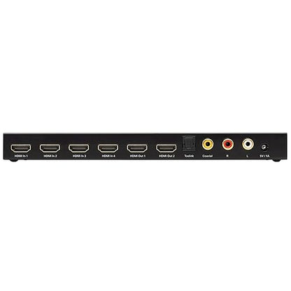 Tripp Lite 4x2 HDMI Matrix Switch/Splitter with Audio Extractor 4K @ 60Hz (B118-2X4-4K-A)